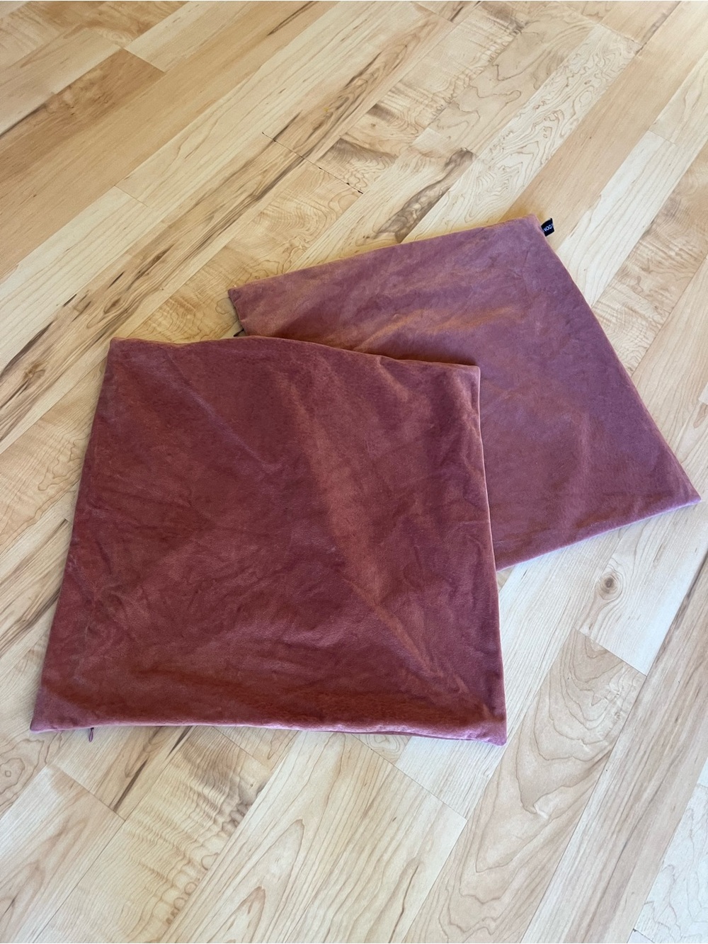 Soft Velvet Throw Pillow Covers in Dusty Rose - Set of 2